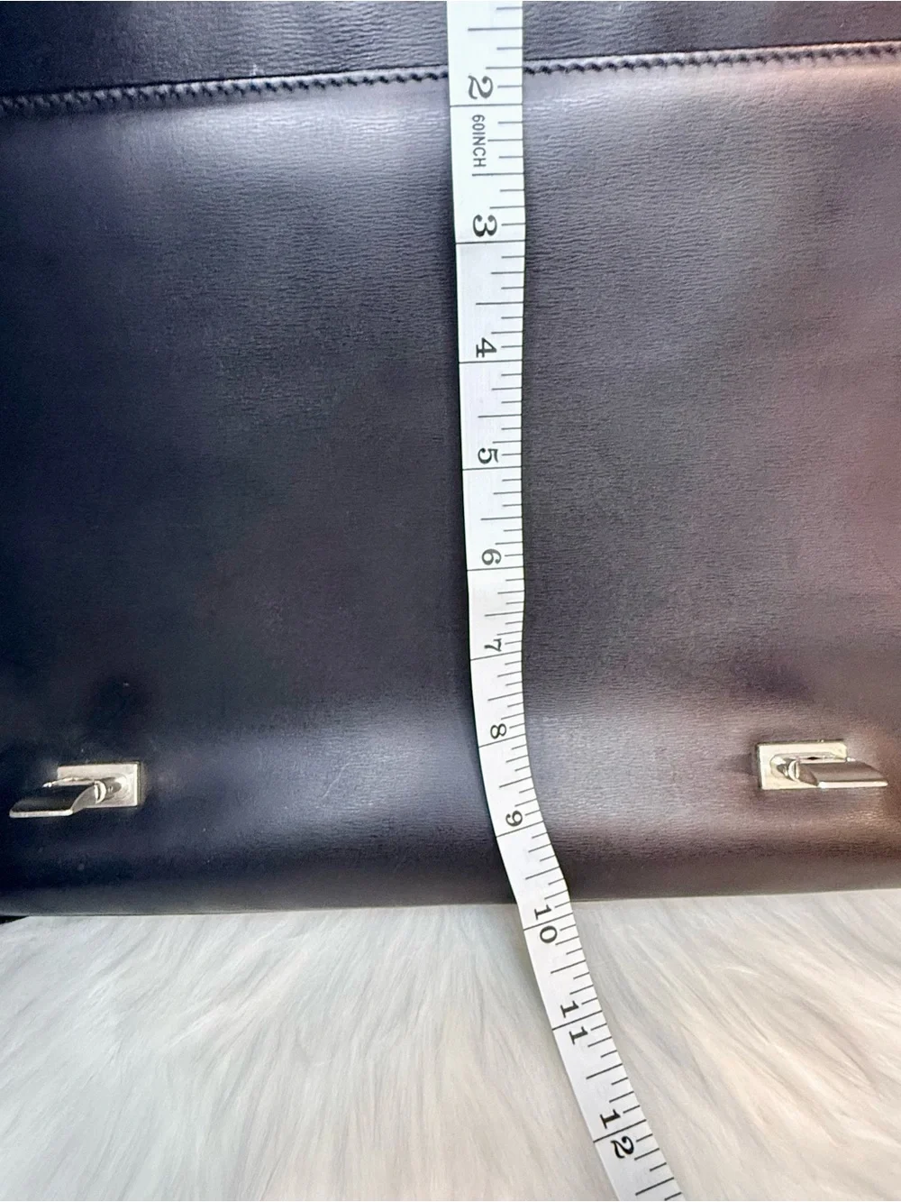 Classic Vintage Black Leather Messenger Bag
